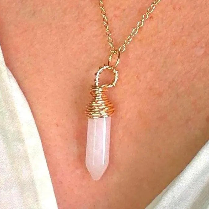 Rose Quartz Pendant Necklace