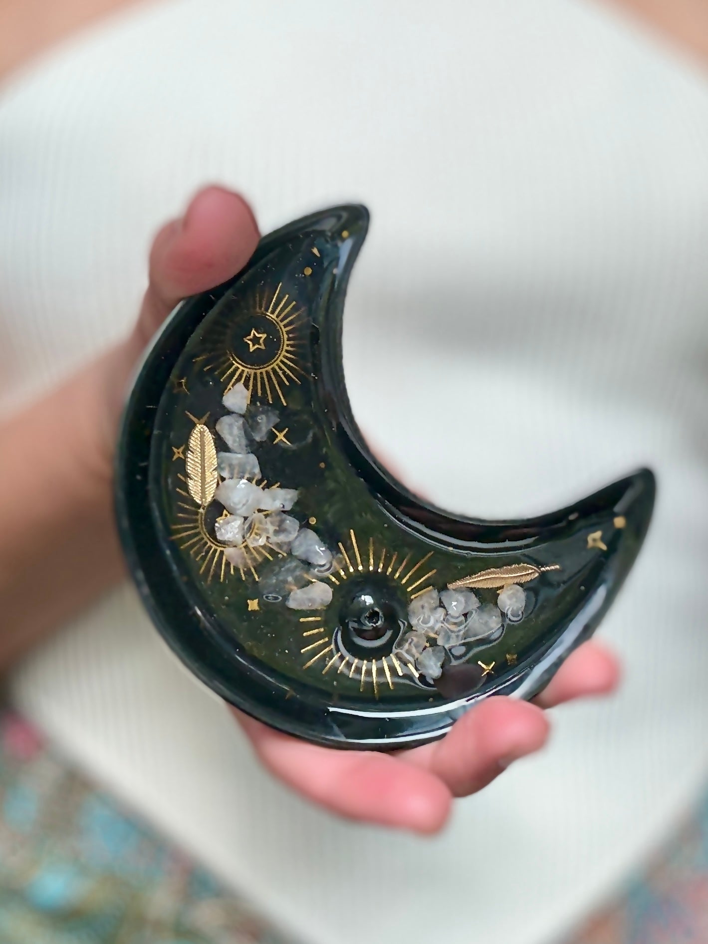 Crescent Moon Incense Holder