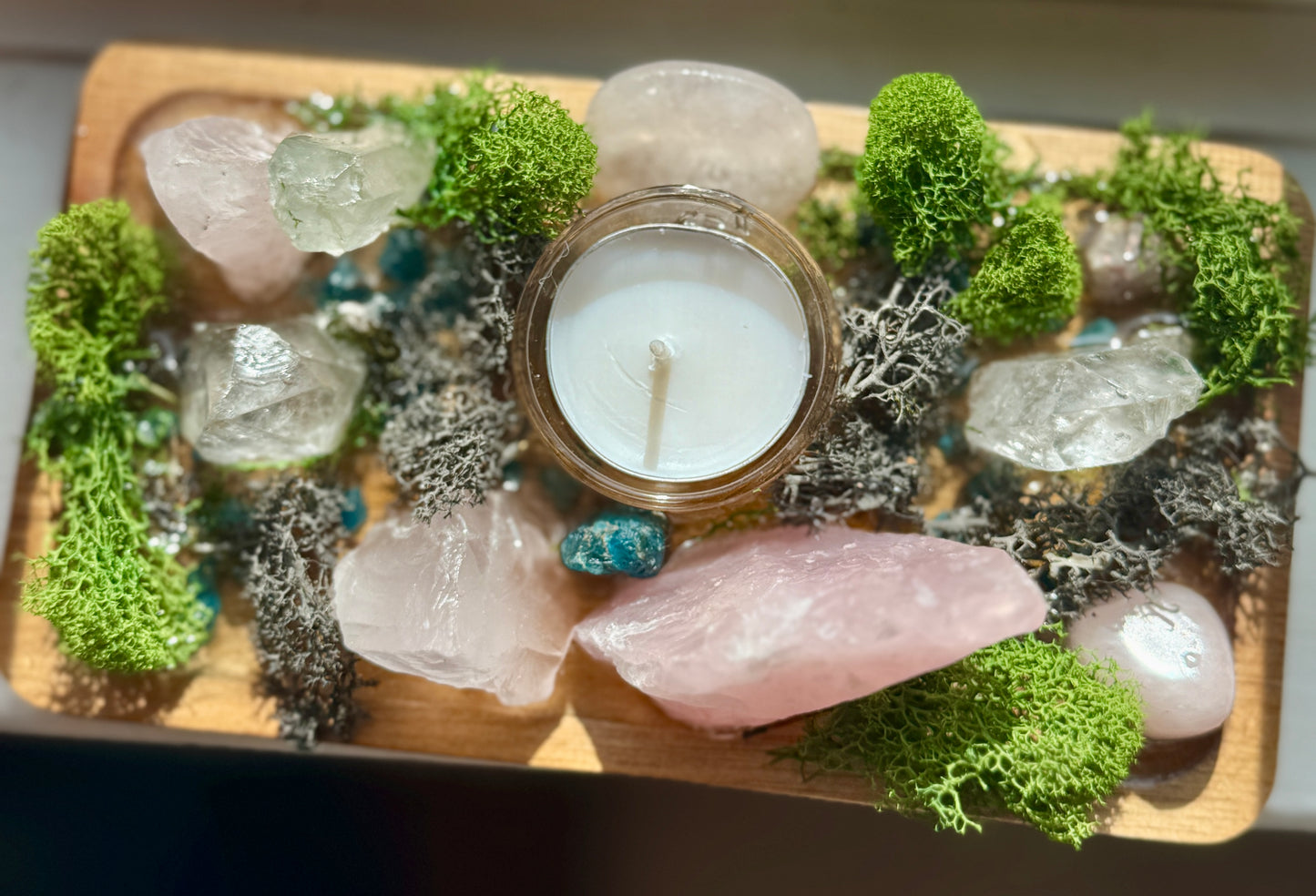 Rose Quartz & Blue Apatite Candle Altar