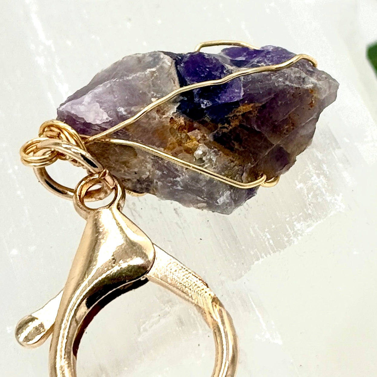 Chevron Amethyst Keychain