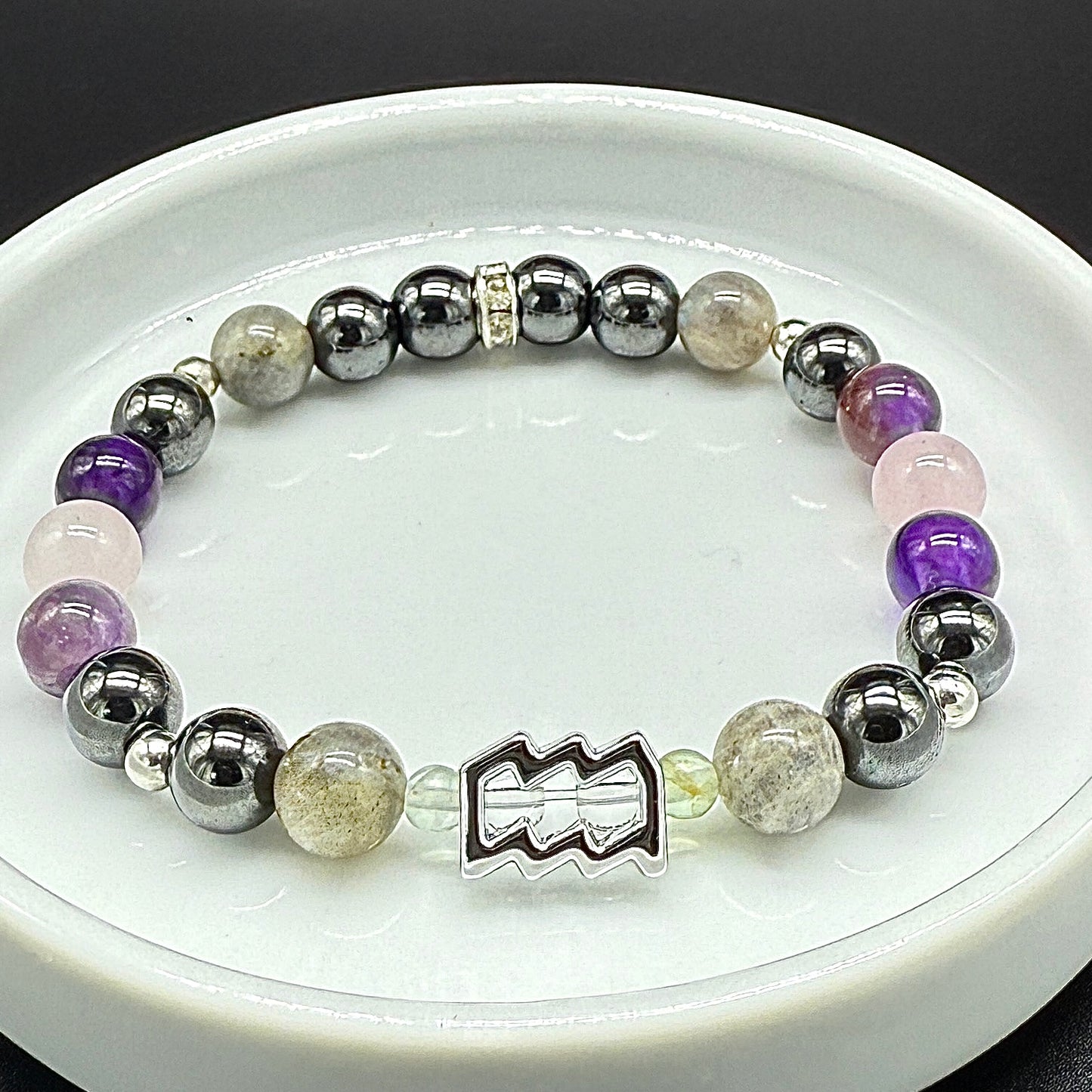 Aquarius Zodiac Crystal Bracelet