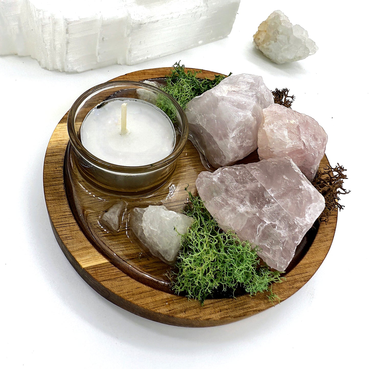 Rose Quartz Candle Altar