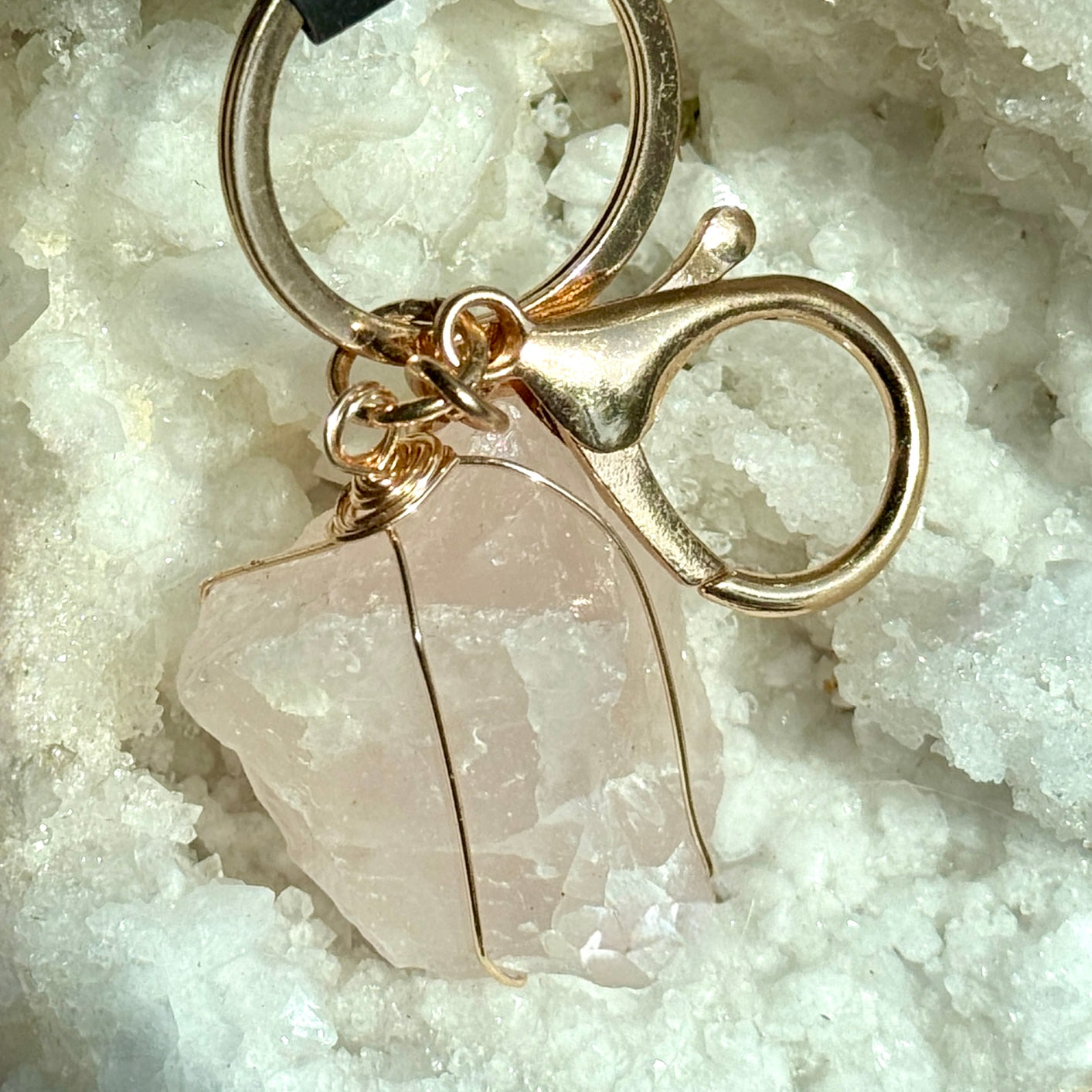 Rose Quartz Keychain