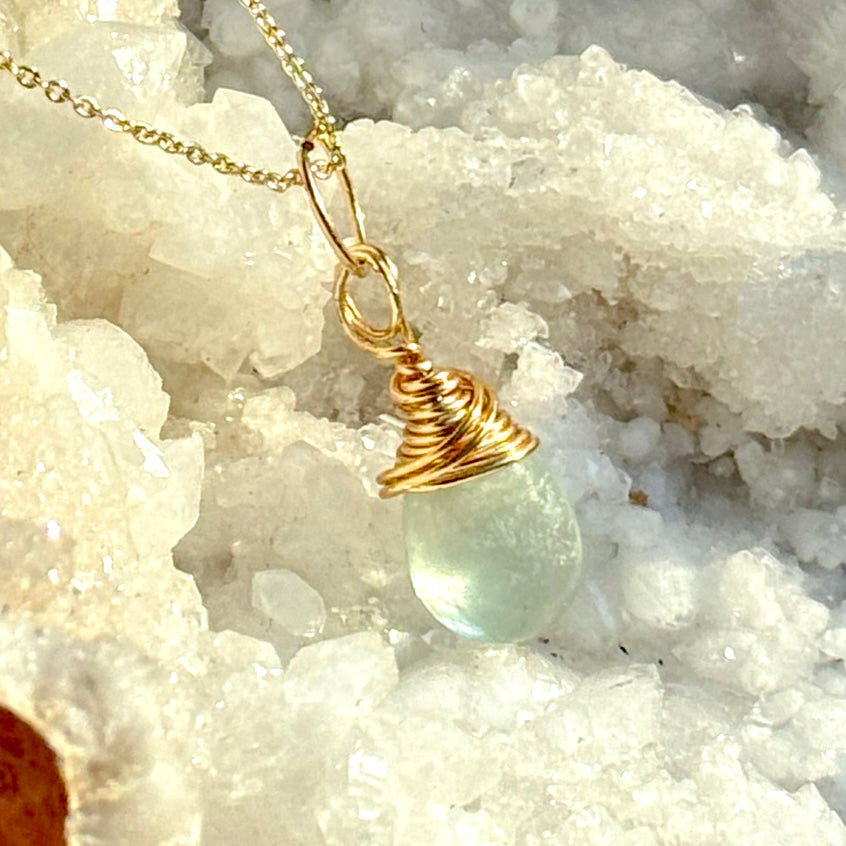 Fluorite Teardrop Pendanct Necklace