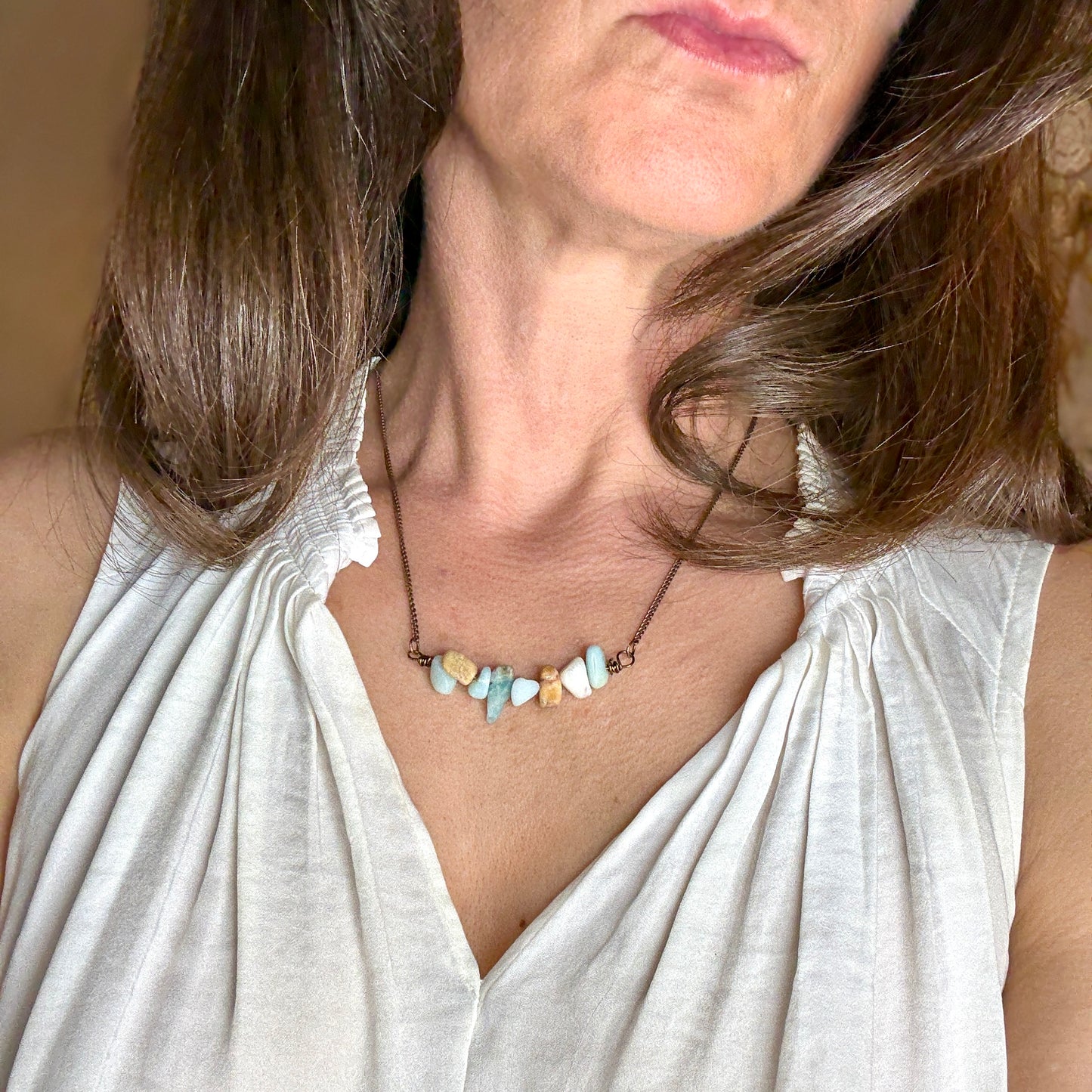 Amazonite Tumbled Stone Necklace