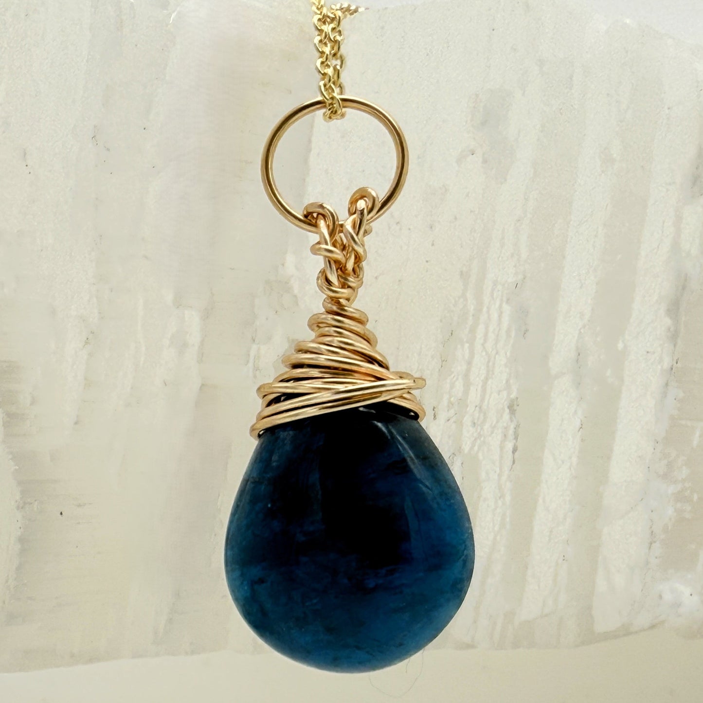 Blue Apatite Teardrop Necklace