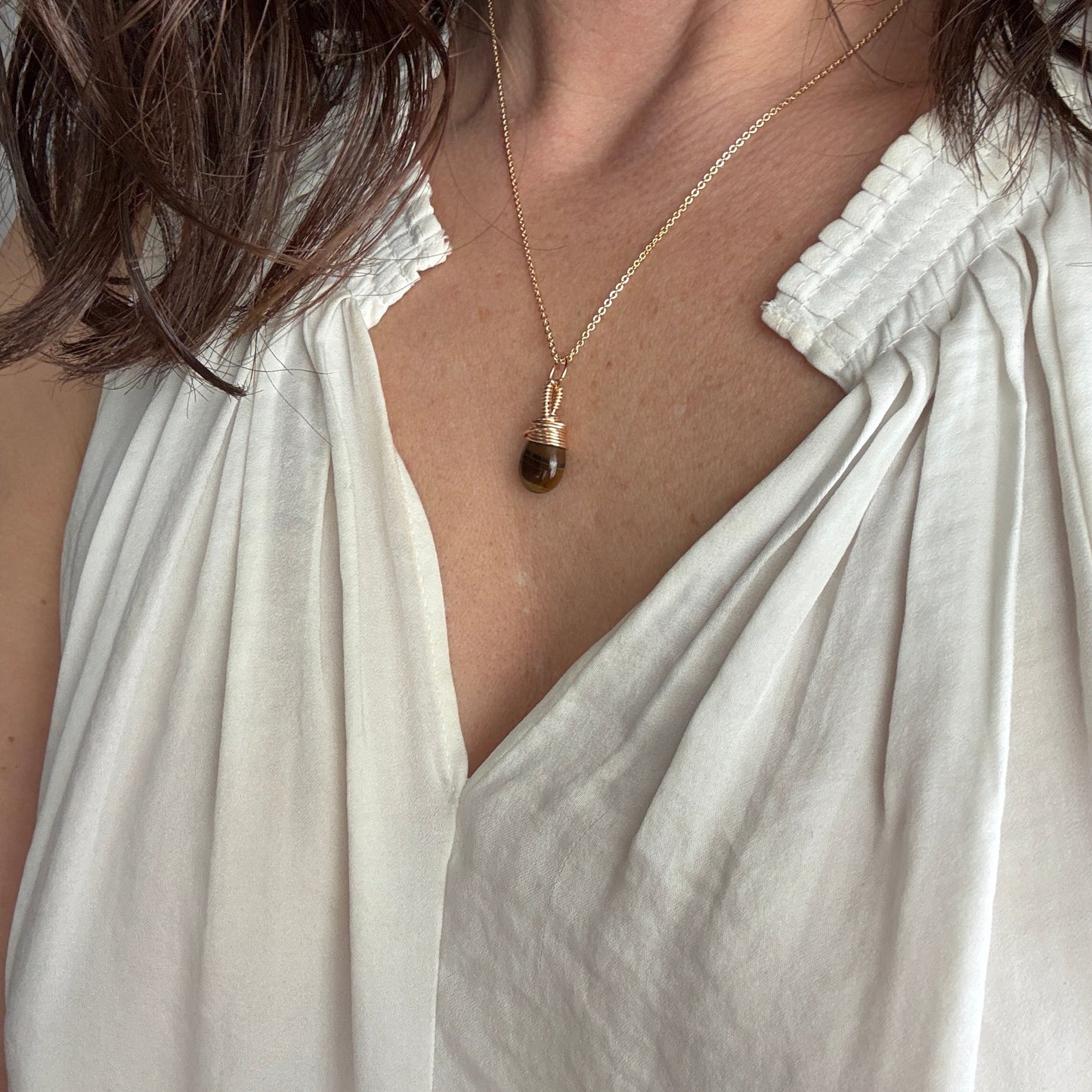 Tigers Eye Pendant Necklace