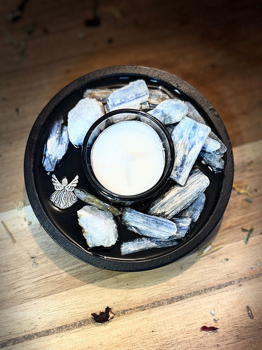 Blue Kyanite Candle Holder