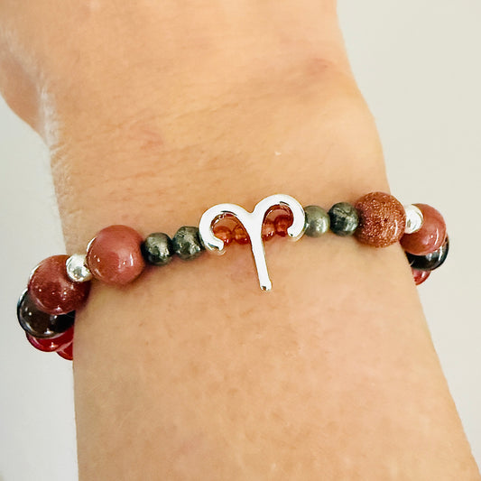 Aries Zodiac Crystal Bracelet