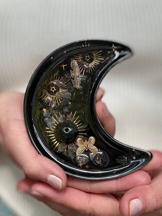 Crescent Moon Incense Holder