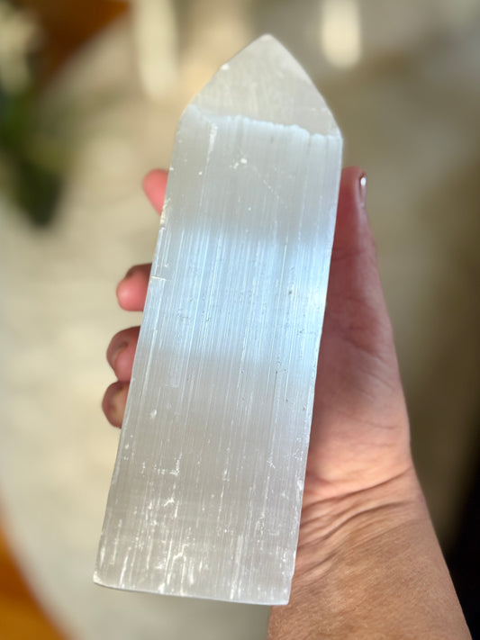Selenite Obelisk - Large