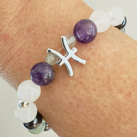 Pisces Zodiac Crystal Bracelet