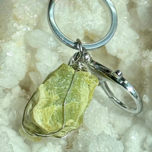 Serpentine Gemstone Keychain