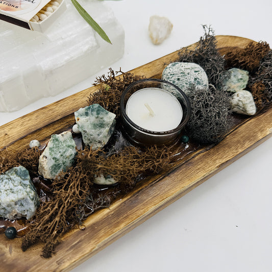 Tree Agate Candle Altar