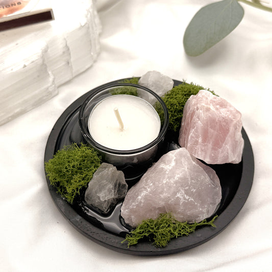 Rose Quartz Candle Altar