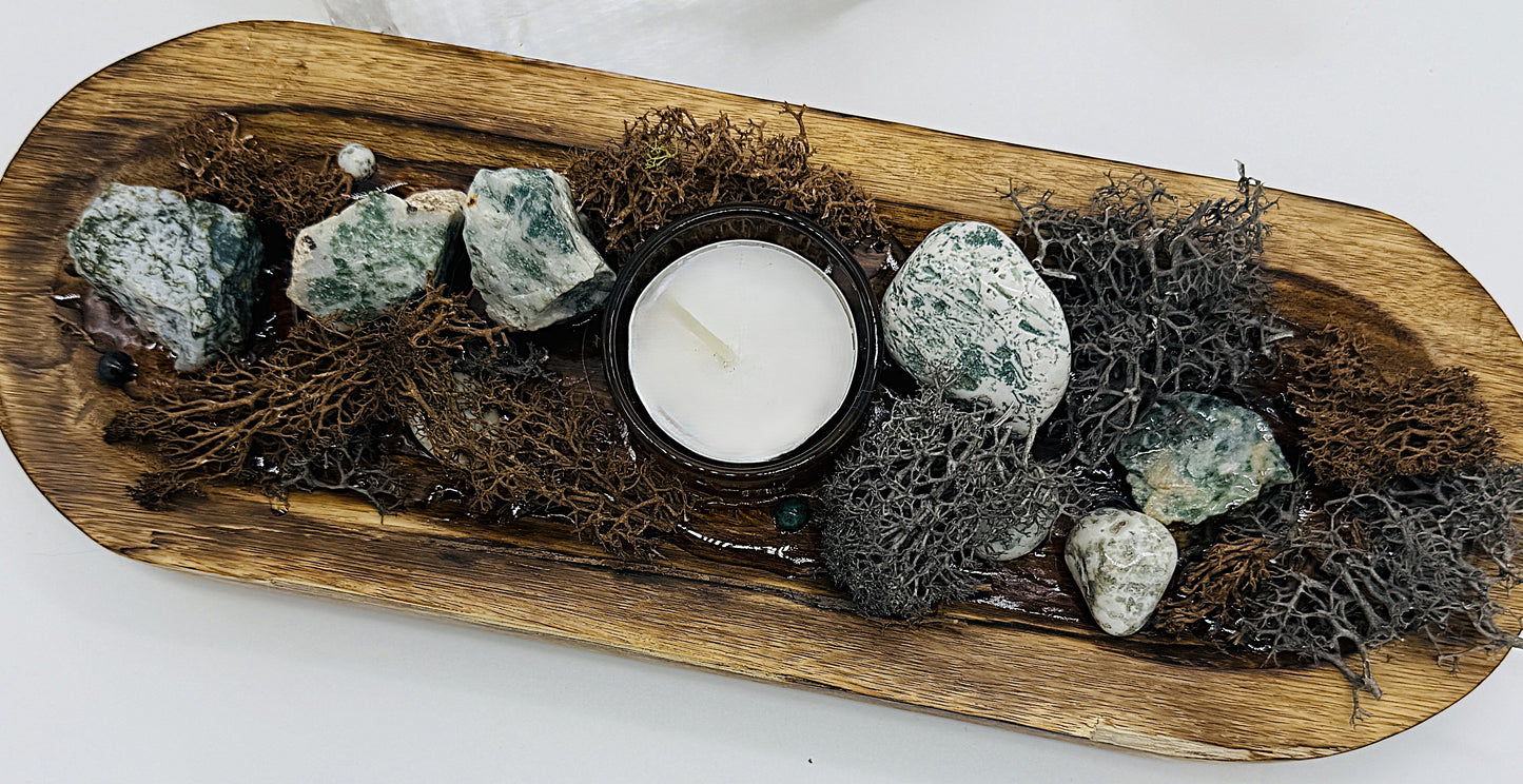 Tree Agate Candle Altar